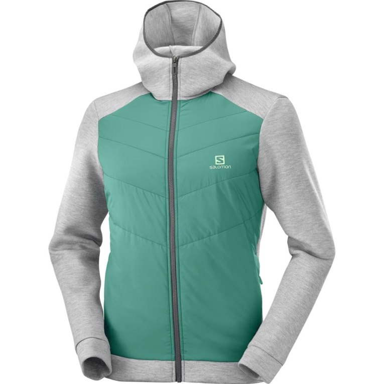 Pánské Bundy Salomon Essential Xwarm Hybridní Šedé Zelene | CZ 80BWZDJ